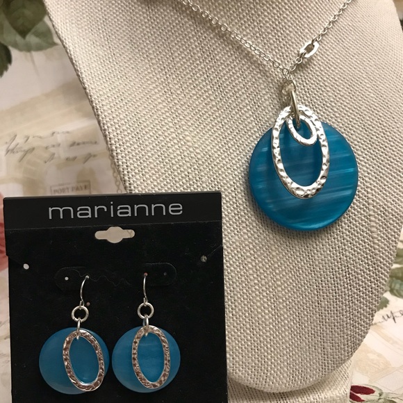 marianne Jewelry - Turquoise Opal Earrings & Necklace Set 🌸